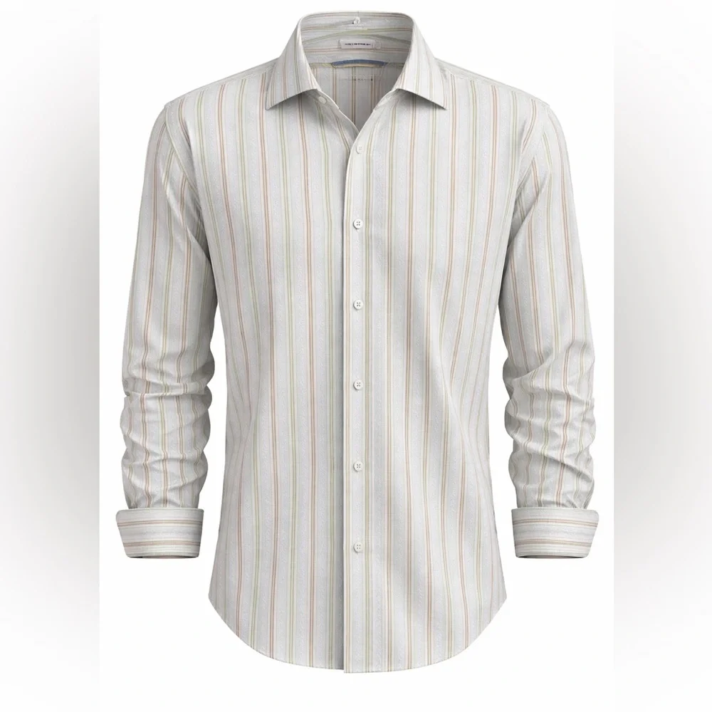 Banana republic slim fit men's striped button down‎ short, 16-16.5 Italy